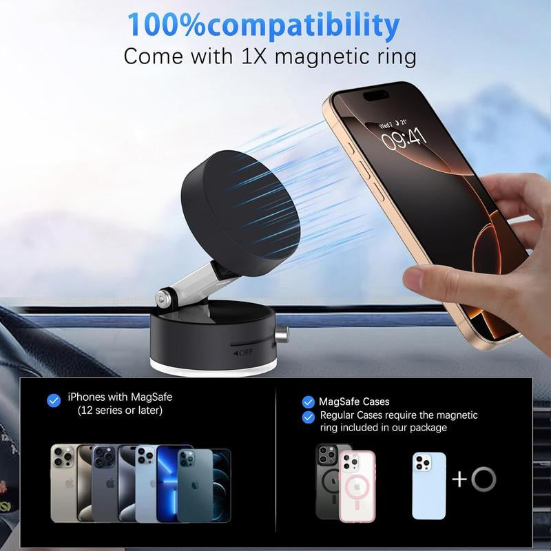 Revolutionary 2025 Vacuum Magnetic Suction Phone Holder - Compact, Adjustable, and Compatible with All Smartphones